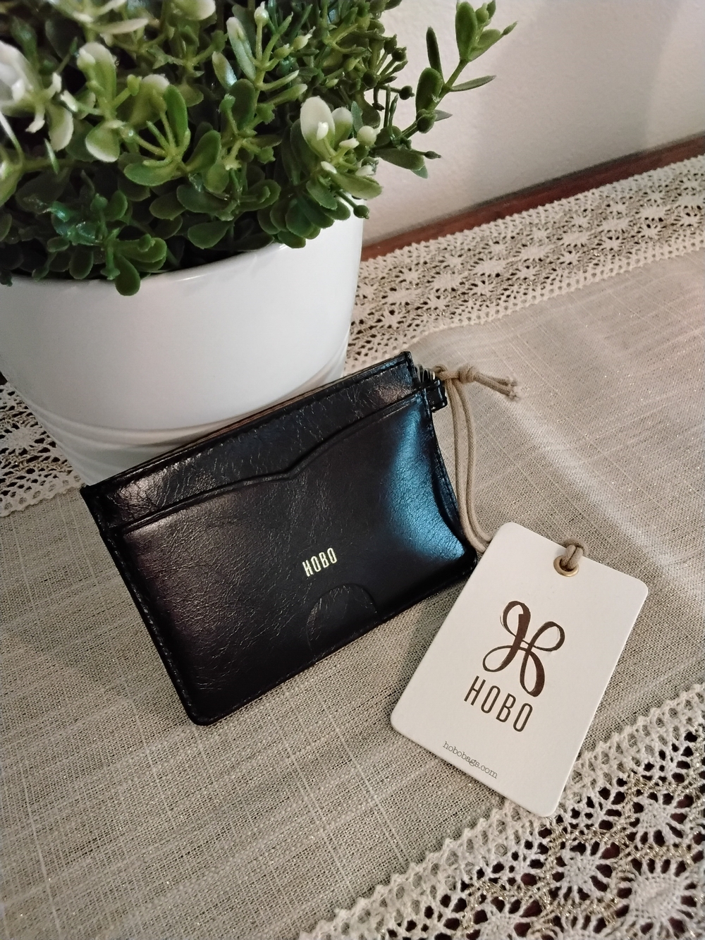 HOBO Black Leather Card Holder